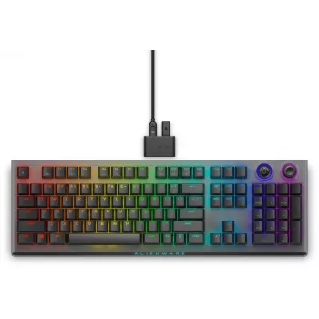 Teclado Alienware Tri-Mode AW920K Gaming USB + RF Wireless + Bluetooth Gris