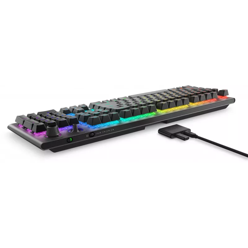 Teclado Alienware Tri-Mode AW920K Gaming USB + RF Wireless + Bluetooth Gris