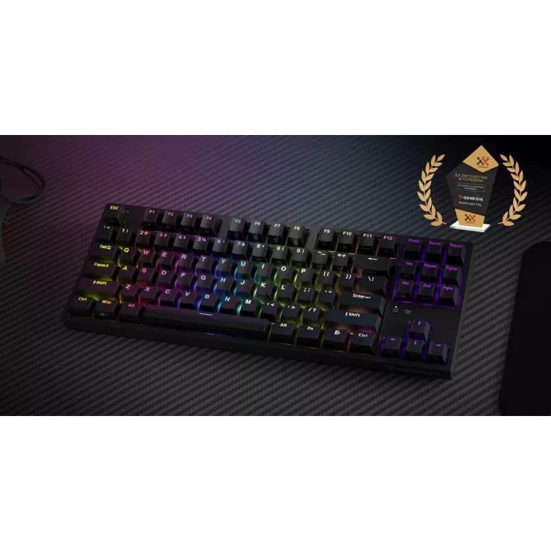 Teclado GENESIS Thor 404 TKL Gaming USB QWERTY US International Negro