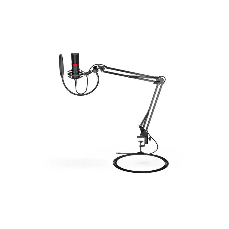 Micrófono para PC ENDORFY Solum Streaming, USB-C con cable, patrón cardioide, 48 kHz/16 bits, 18–21000 Hz, montaje de mesa, incluye araña y antipop
