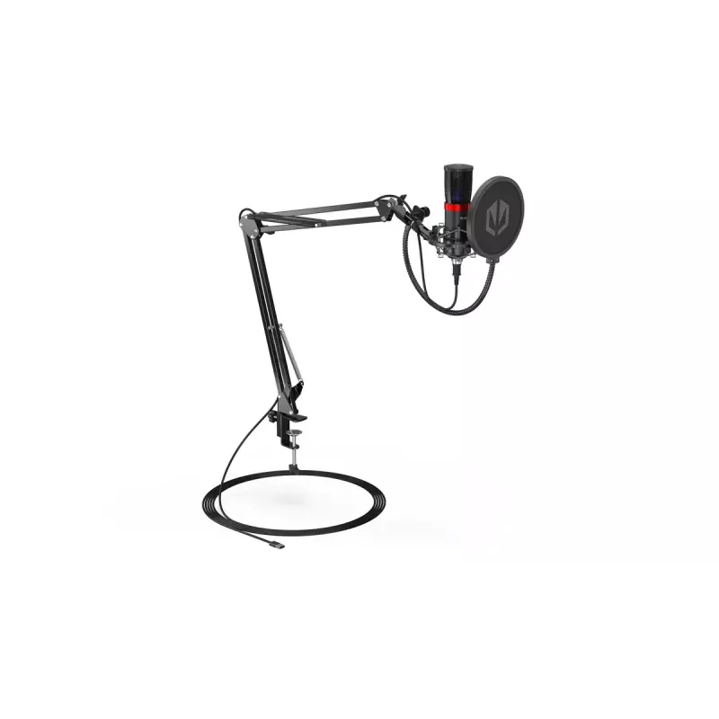 Micrófono para PC ENDORFY Solum Streaming, USB-C con cable, patrón cardioide, 48 kHz/16 bits, 18–21000 Hz, montaje de mesa, incluye araña y antipop