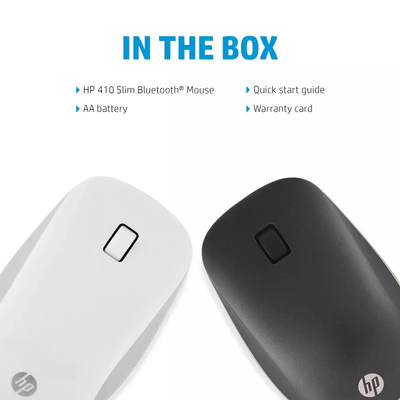 Ratón Bluetooth HP 410 fino Silver, ambidiestro, Bluetooth, 2000 dpi, Plata