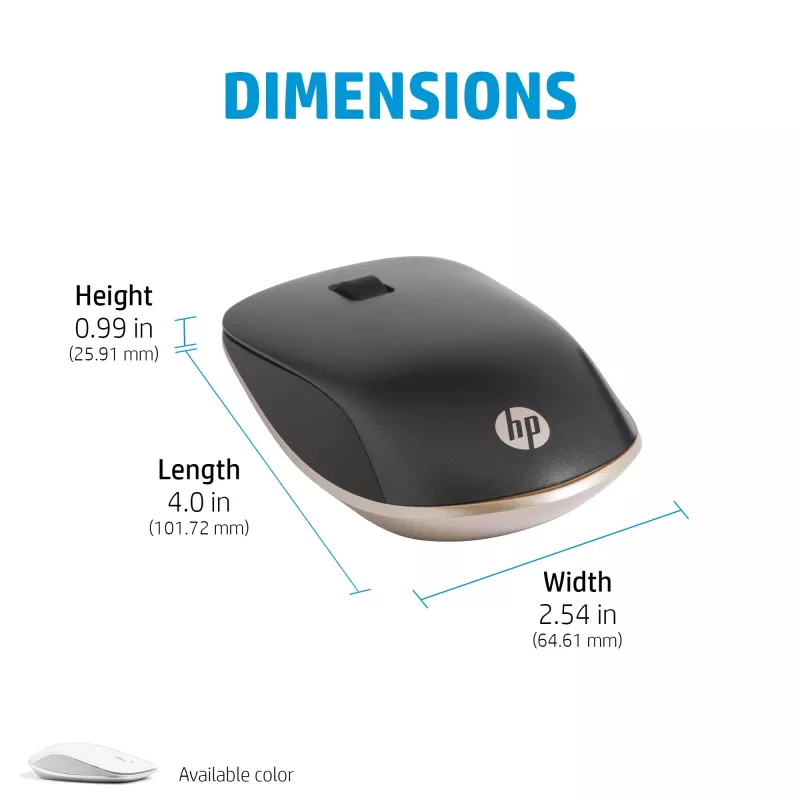 Ratón Bluetooth HP 410 fino Silver, ambidiestro, Bluetooth, 2000 dpi, Plata
