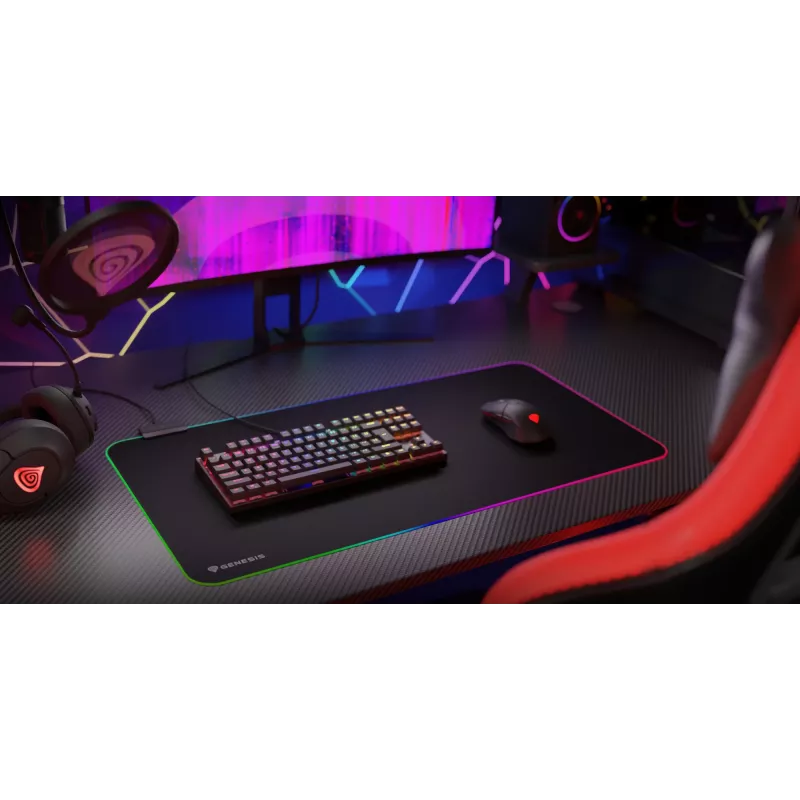 Alfombrilla gaming GENESIS Boron 500 XXL RGB Negro