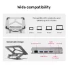 Unitek D1109A soporte para portátil plegable y giratorio con hub USB-C, HDMI 4K, PD 100 W, hasta 17 pulgadas (43,2 cm)