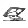 Unitek D1109A soporte para portátil plegable y giratorio con hub USB-C, HDMI 4K, PD 100 W, hasta 17 pulgadas (43,2 cm)