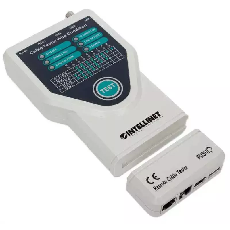 Comprobador de cables Intellinet 5 en 1, comprueba 5 cables de red RJ45 y de ordenador habituales