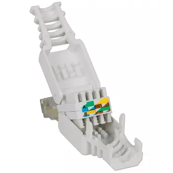 Conector modular RJ45 Intellinet, conector sin herramienta, Cat5/5e/6, cables UTP rígidos y flexibles 22-26 AWG