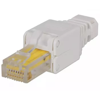 Conector modular RJ45 Intellinet, conector sin herramienta, Cat5/5e/6, cables UTP rígidos y flexibles 22-26 AWG