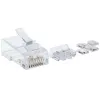 Conector modular RJ45 Intellinet Pro Line, Cat6A, UTP, 3 puntas, para cable rígido, contactos chapados en oro de 50 µ, pack de 80