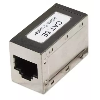 Conector en línea Intellinet, Cat5e, FTP, modular, conector hembra 8P8C a conector hembra 8P8C, plateado