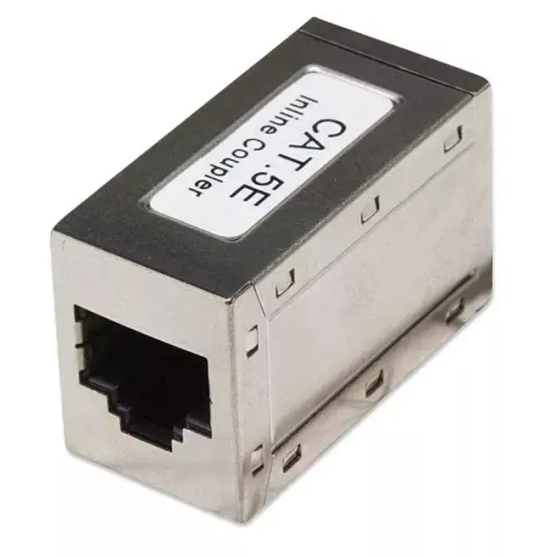 Conector en línea Intellinet, Cat5e, FTP, modular, conector hembra 8P8C a conector hembra 8P8C, plateado