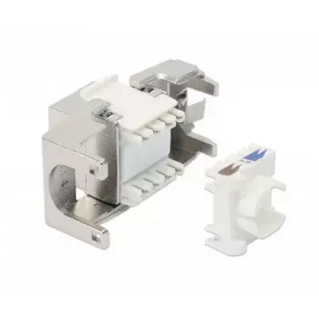 Keystone Jack RJ-45 sin herramienta apantallado Intellinet Cat8.1 40G plateado