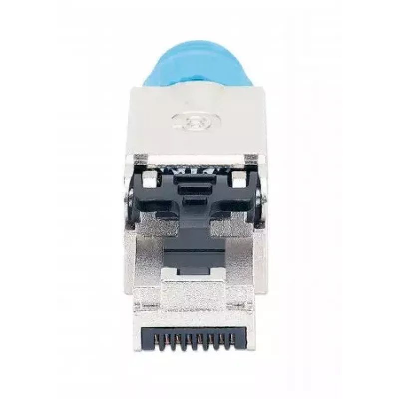 Conector modular RJ45 sin herramienta apantallado Intellinet Cat8.1 40G azul conector macho
