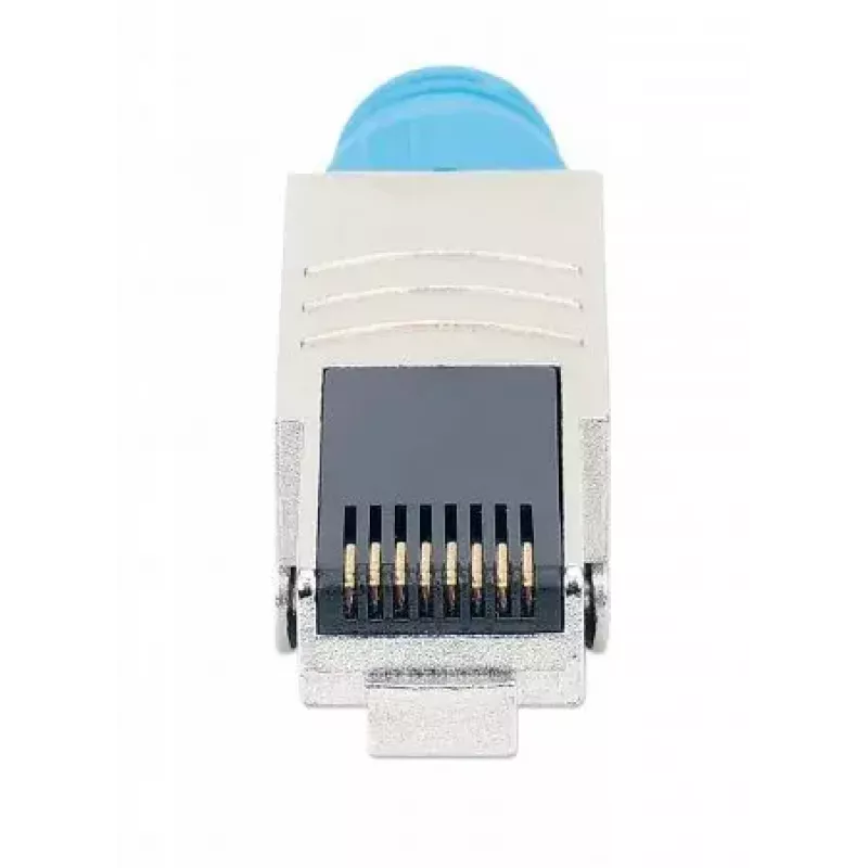 Conector modular RJ45 sin herramienta apantallado Intellinet Cat8.1 40G azul conector macho