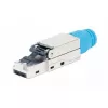 Conector modular RJ45 sin herramienta apantallado Intellinet Cat8.1 40G azul conector macho