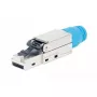 Conector modular RJ45 sin herramienta apantallado Intellinet Cat8.1 40G azul conector macho