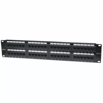 Panel de parcheo Intellinet, Cat6, UTP, 48 puertos, 2U, negro