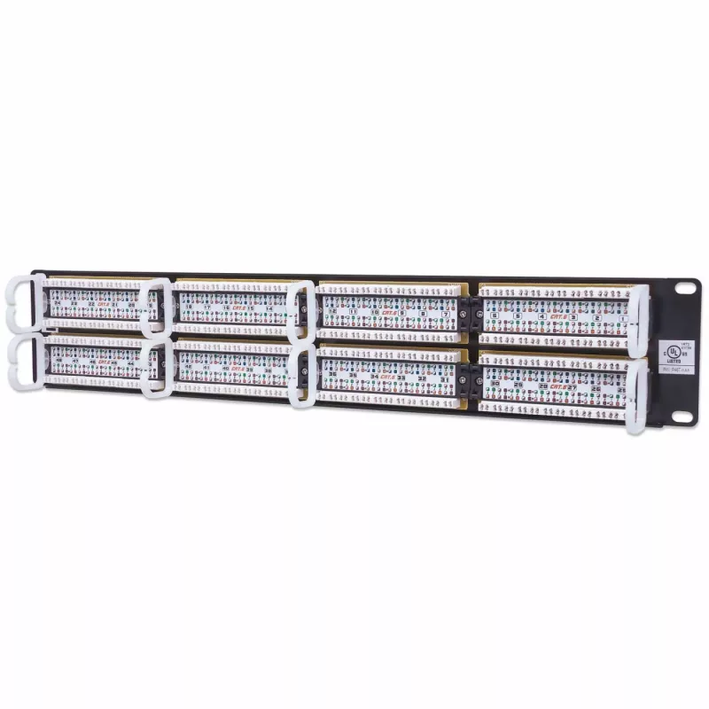 Panel de parcheo Intellinet, Cat6, UTP, 48 puertos, 2U, negro