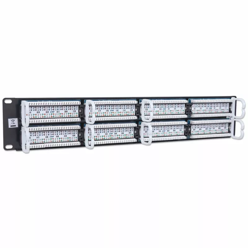 Panel de parcheo Intellinet, Cat5e, UTP, 48 puertos, 2U, negro
