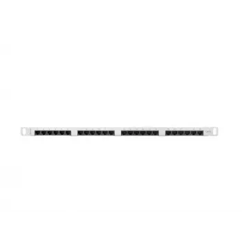 Panel de parcheo LANBERG PPU6-0024-S, 24 puertos Cat6, metal, 0,5 U, 440×22,3×99 mm