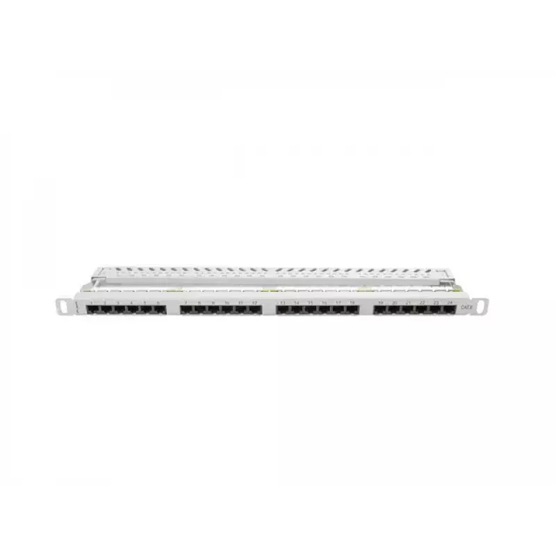 Lanberg PPU6-0024-S panel de parcheo de 19 pulgadas, 24 puertos Cat6 UTP, 0,5U, gris