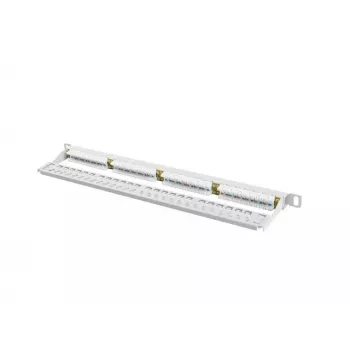 Panel de parcheo LANBERG PPU6-0024-S, 24 puertos Cat6, metal, 0,5 U, 440×22,3×99 mm