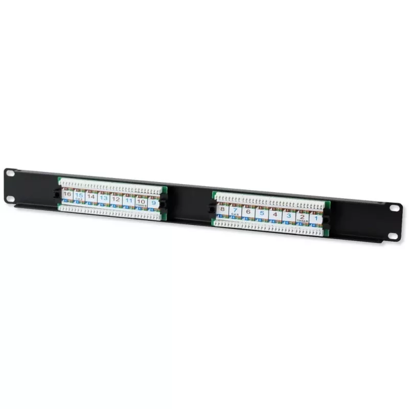Panel de parcheo Techly UTP 16 puertos RJ45 Cat.6 I-PP 16-RU-C6T