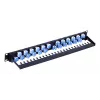 Panel de parcheo Techly UTP 24 posiciones RJ45 Cat.6A salida inclinada 1U negro