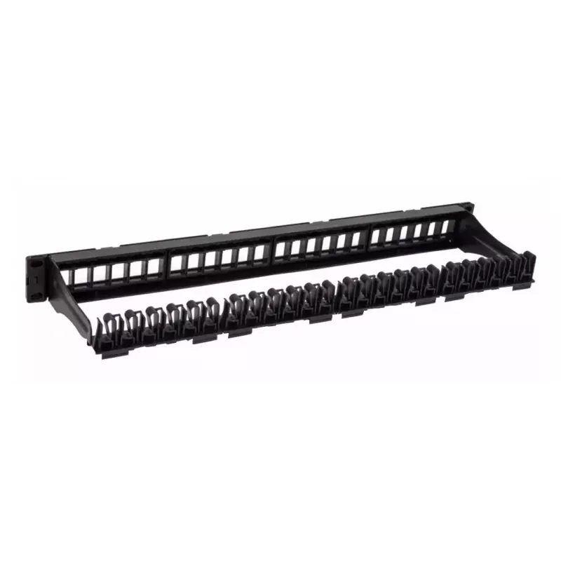 Patch panel modular Techly 24 posiciones UTP con módulos extraíbles 1HE negro