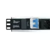 Regleta de enchufes (PDU) Techly I-CASE STRIP-16SH 6 salidas AC 1.5HE negro, plateado