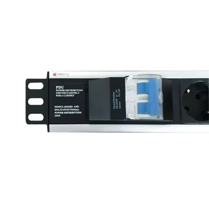 Regleta de enchufes (PDU) Techly I-CASE STRIP-16SH 6 salidas AC 1.5HE negro, plateado