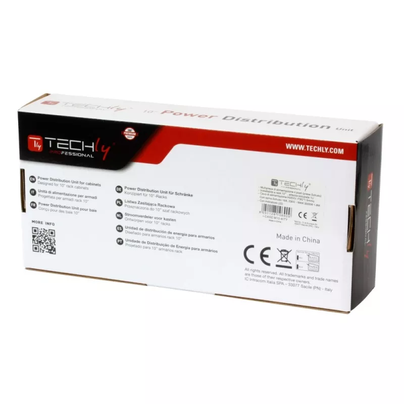 Regleta de enchufes Techly Universal Power Strip Rack 10