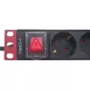 Regleta de enchufes Techly 9 tomas 19 pulgadas rack conector Schuko interruptor 1HE negro rojo