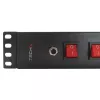 Regleta de enchufes Techly 8 tomas 19 pulgadas rack con 8 interruptores ON/OFF 1,5HE