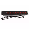 Regleta de enchufes Techly 8 tomas 19 pulgadas rack con 8 interruptores ON/OFF 1,5HE