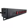 Regleta de enchufes Techly 8 tomas 19 pulgadas rack con 8 interruptores ON/OFF 1,5HE