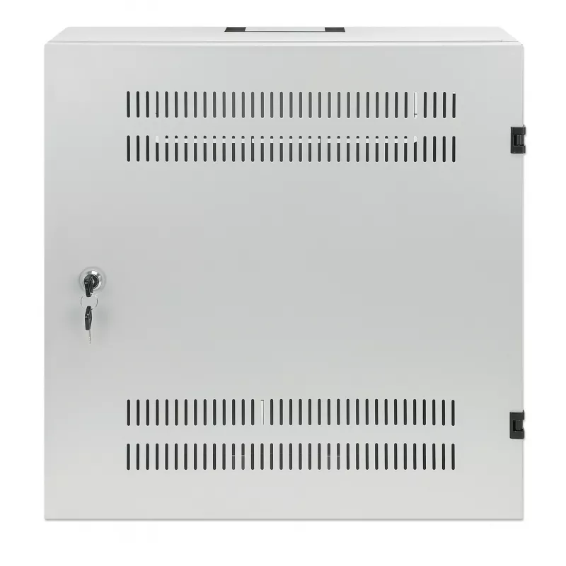 Intellinet 713641 armario mural de perfil bajo de 19 pulgadas, carriles 4U horizontales + 2U verticales, 170 mm (6,7 pulgadas) de profundidad, 540x550 mm, puerta con cerradura, 60 kg, IP20, gris RAL 7035