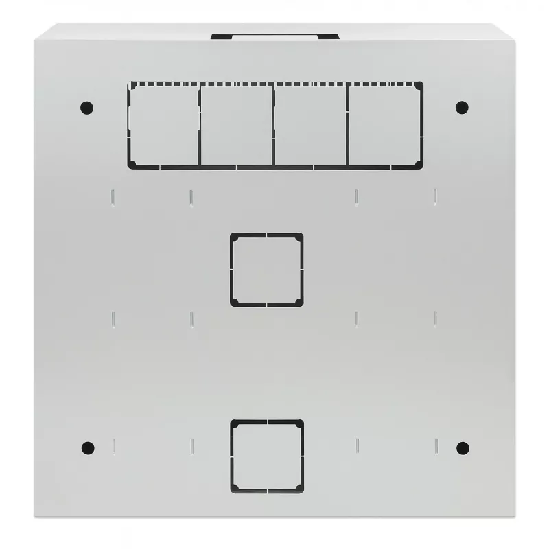 Intellinet 713641 armario mural de perfil bajo de 19 pulgadas, carriles 4U horizontales + 2U verticales, 170 mm (6,7 pulgadas) de profundidad, 540x550 mm, puerta con cerradura, 60 kg, IP20, gris RAL 7035