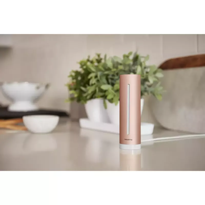 Netatmo NHC-EC Healthy Home Coach monitor inteligente de calidad del aire interior, CO2 0–5000 ppm, humedad, temperatura, ruido 35–120 dB, Wi-Fi, Apple HomeKit, alimentación de red