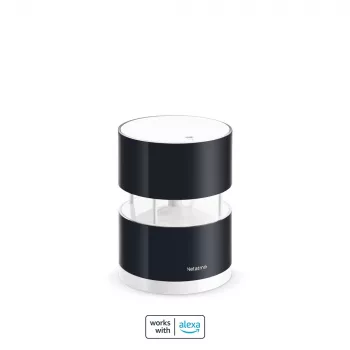 Netatmo Anemómetro inteligente, velocidad del viento, inalámbrico, Wi-Fi, 0 - 45 m/s, 100 m, negro, transparente