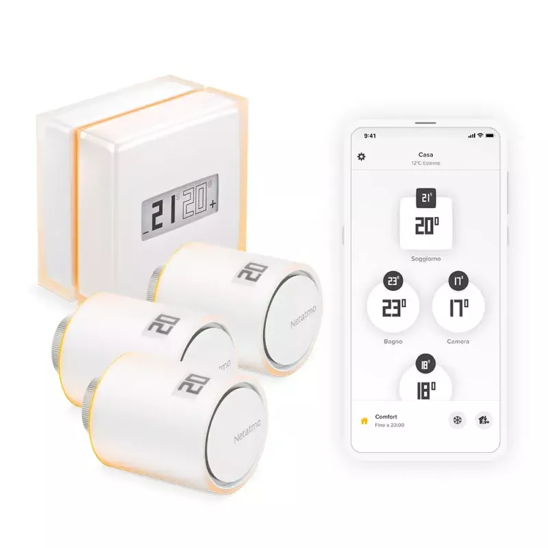 Netatmo Pack: Termostato inteligente + 3 válvulas de radiador inteligentes adicionales