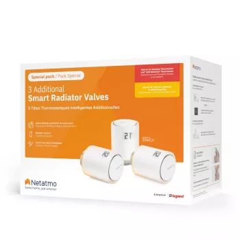 Válvulas de radiador inteligentes Netatmo Pack: 3 válvulas de radiador inteligentes adicionales