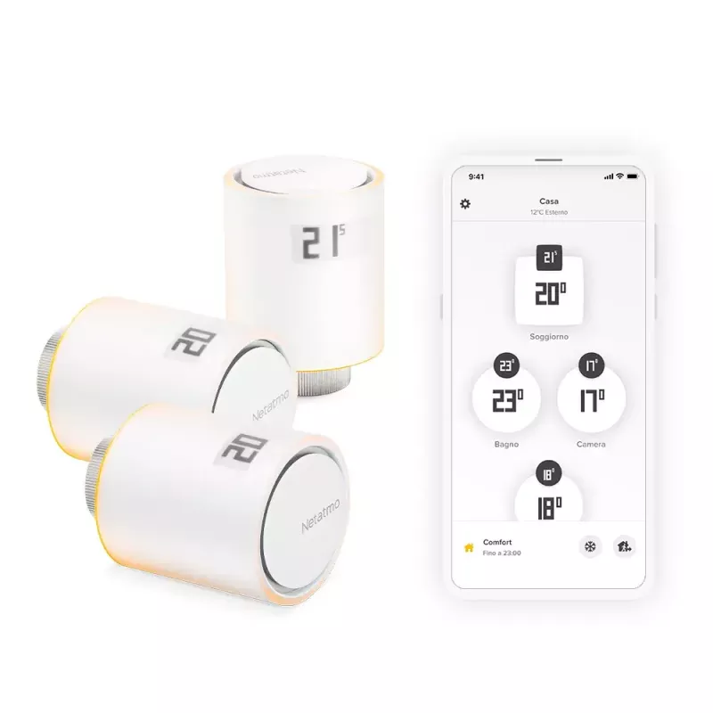 Válvulas de radiador inteligentes Netatmo Pack: 3 válvulas de radiador inteligentes adicionales