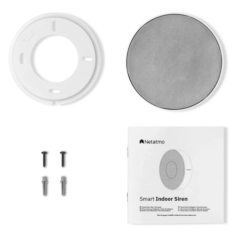 Sirena inalámbrica Netatmo NA-NIS01 Indoor blanco, 110 dB, puerto USB, AA x4, 130×35×130 mm