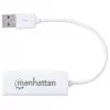 Manhattan 506731 adaptador de USB 2.0 a Fast Ethernet, de USB a RJ45, 10/100 Mbps, blanco