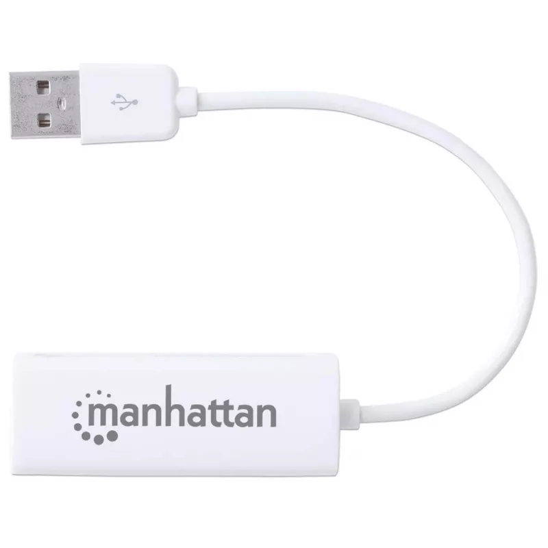 Manhattan 506731 adaptador de USB 2.0 a Fast Ethernet, de USB a RJ45, 10/100 Mbps, blanco