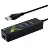 Techly IDATA-USB-ETGIGA-3U2 (105803) adaptador de USB 3.0 a Gigabit Ethernet con hub USB 3.0 de 3 puertos, USB-A, RJ45, aluminio