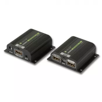 Techly IDATA EXT-E70POED Extensor AV transmisor y receptor AV Negro