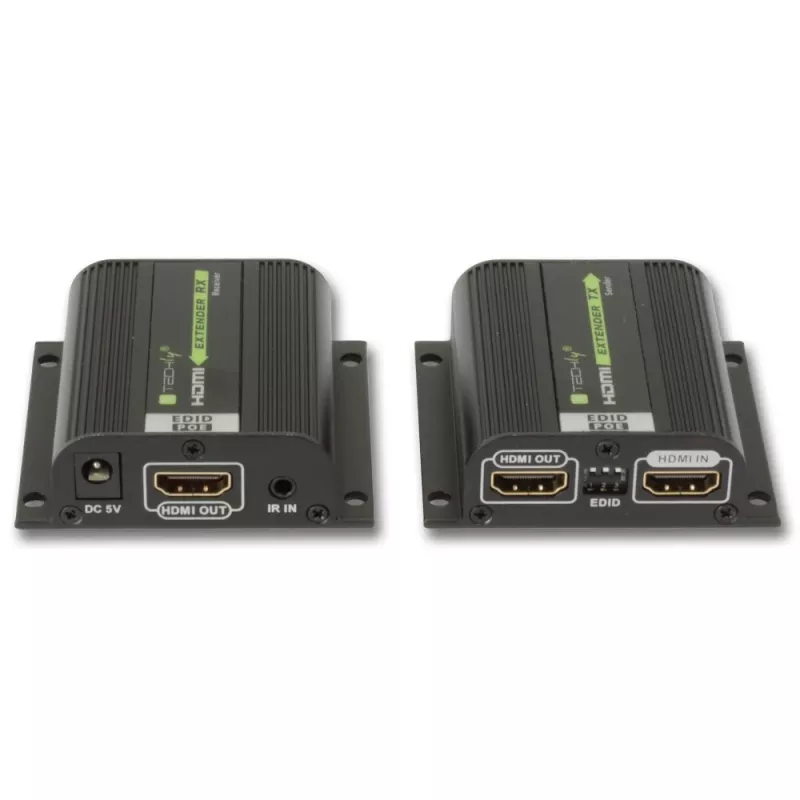 Techly IDATA EXT-E70POED Extensor AV transmisor y receptor AV Negro